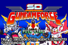 SD Gundam Force title screen for GameBoy Advance